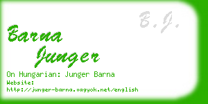 barna junger business card